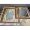 Image 1 : 2 Picture Frames (no glass) and 2 Mirrors - Frames: 24.5"x28", Mirrors: 9"x16" and 13"x16.5"