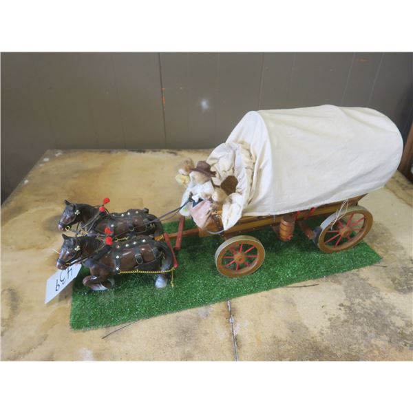 Family Riding Horse Drawn Cart Decorative Display