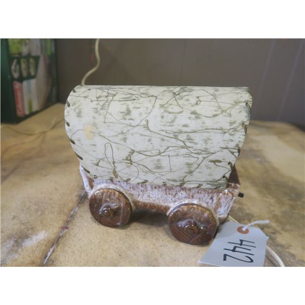 Vintage Unique Ceramic Wagon Lamp