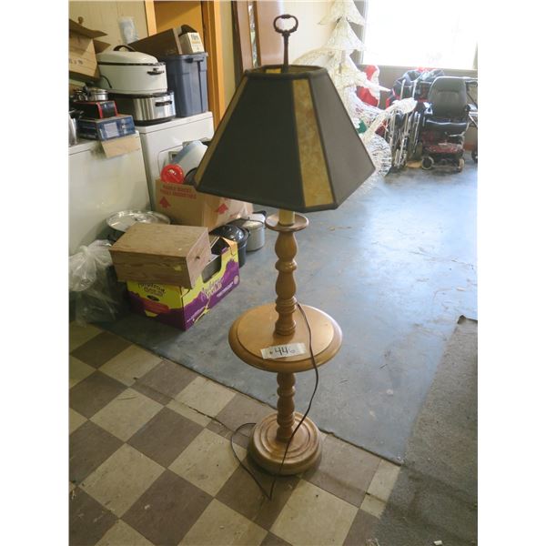 Wooden Floor Lamp with Table - 5ft tall