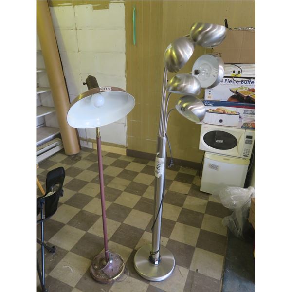 2 Metal Floor Lamps - 5ft tall