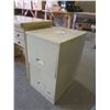 Image 2 : Metal Desk and Filing Cabinet - Desk: 30"x17"x 27", cabinet: 14"x18"x24.5"