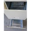 Image 3 : Metal Desk and Filing Cabinet - Desk: 30"x17"x 27", cabinet: 14"x18"x24.5"