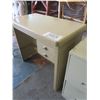 Image 5 : Metal Desk and Filing Cabinet - Desk: 30"x17"x 27", cabinet: 14"x18"x24.5"