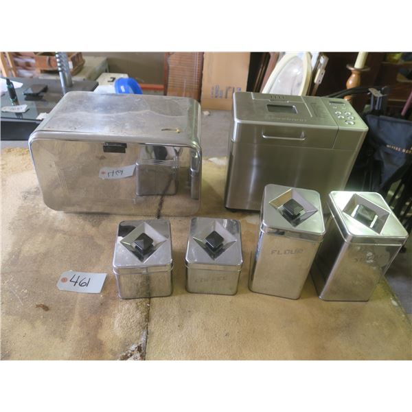 Breadmaker, Bread Box and Kitchen Tins