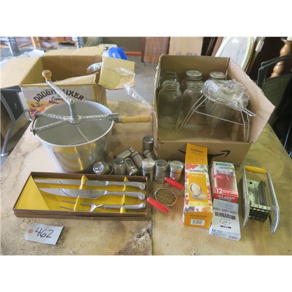 Vintage Dough Mixer, Jars, Fry Maker, etc.