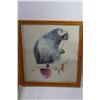 Image 3 : (4) Framed Drawings Toucans, Galago, Graupapgei, Magnolienbluten (14-3/4 x 13-1/2")