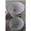 Image 2 : (5) Enamel Cookware Bowls, Pots