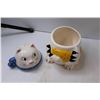 Image 4 : (2) Cookie Jars - Cat and Birdhouse Themed