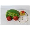 Image 2 : Vintage Pull Toy Turtle (paint peeling) - Vintage Clown String Balancing Toy (Made in Germany)