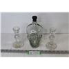 Image 1 : Lead Crystal Candle Stick Holders - Glass Skull Bottle