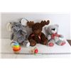 Image 1 : (5) Kids Toys - (3) Stuffed Animals, (2) Wooden Toys