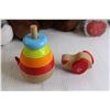 Image 5 : (5) Kids Toys - (3) Stuffed Animals, (2) Wooden Toys