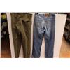 Image 4 : (2) Pairs of Pants - Sizes Unknown, (1) is Written On, Jeans have Slight Stain Near Pocket