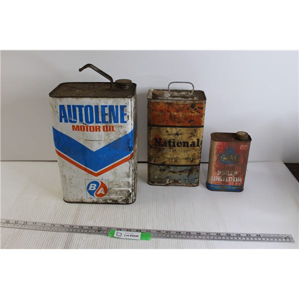 (3) Motor Oil Containers