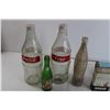 Image 2 : Advertisement Calendar, (3) Glass Coca-Cola Bottles, Glass 7-Up Bottle, (3) Cigarette Tins, Misc.