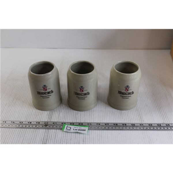 (3) Beck's 1L Beer Mugs