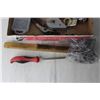 Image 2 : Assorted Tools and Nails -- Wrenches, Chalk Line, Wire Brush