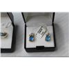 Image 2 : Pear Shaped Blue Glass Sapphire Ring & Matching Earrings (size 7 ring - (NIB)