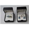 Image 4 : Pear Shaped Blue Glass Sapphire Ring & Matching Earrings (size 7 ring - (NIB)