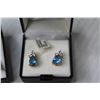 Image 2 : Pear Shaped Blue Glass Sapphire Ring & Matching Earrings (size 6 ring - (NIB)