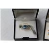 Image 3 : Pear Shaped Blue Glass Sapphire Ring & Matching Earrings (size 6 ring - (NIB)