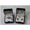 Image 4 : Pear Shaped Blue Glass Sapphire Ring & Matching Earrings (size 6 ring - (NIB)