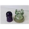 Image 6 : (2) Glass Insulators - Purple B.T. Co. & Light Green #2