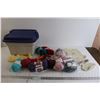 Image 1 : (10+) Yarn Balls, Rubbermaid Tote
