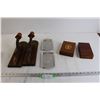 Image 1 : (2) Wall Candleholders, (2) Aluminum Trays, (2) Wooden Boxes