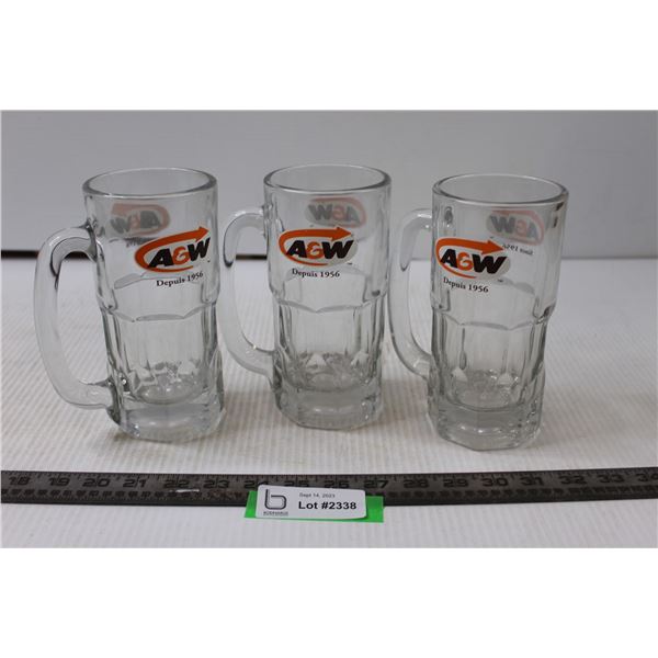 (3) Large A&W Mugs