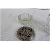 Image 2 : (2) Glass Perfume Bottles, Trinket Holder