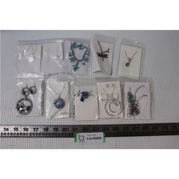 (10) Jewelry Pieces- Necklaces, Earrings