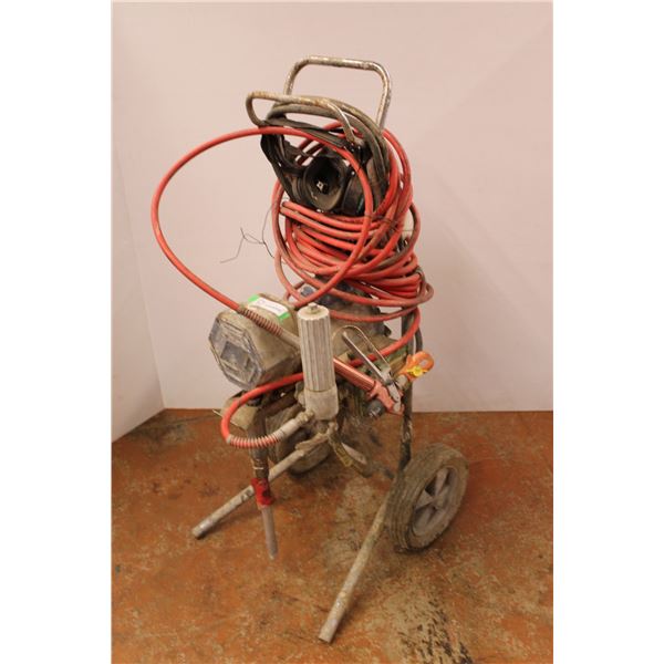 *Commercial Paint Sprayer on Wheeled Stand with Hose(Untested)