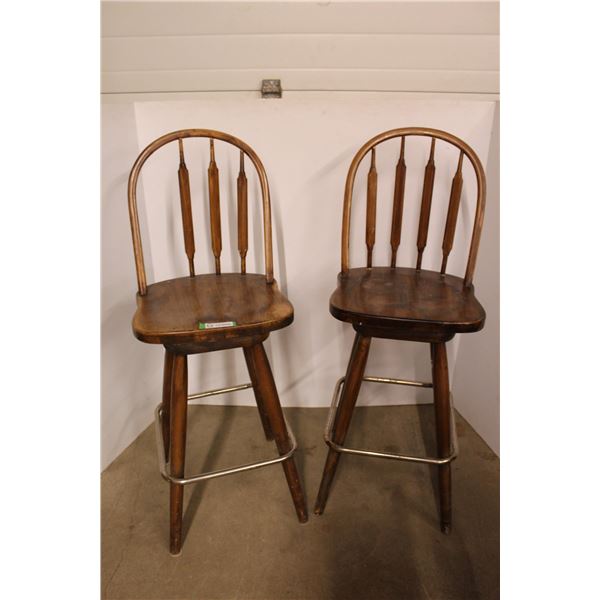 *(3x Bid Price) Wooden Bar Stools- 46" High