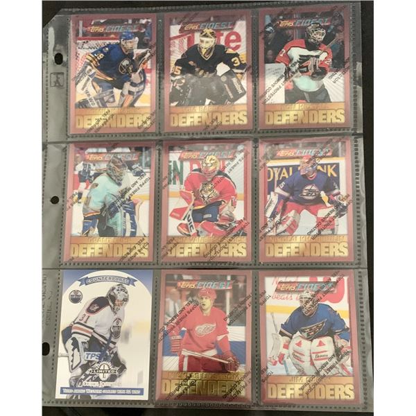 (9) Topps Finest Defenders Hockey card group Hasek, Hextal, Fuhr, and More! HOF