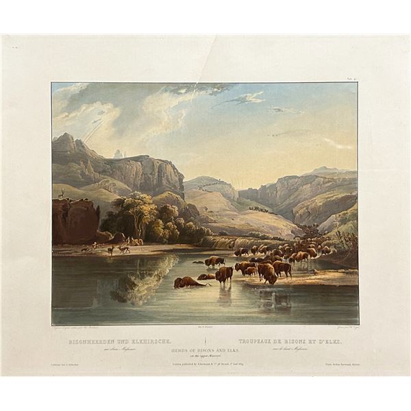 Karl Bodmer, black and white copper plate engraving
