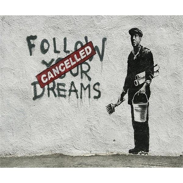 T-Shirt Banksy 'Follow Your Dreams' - 100% Cotone, Stampe Di Qualità, Vari Colori E Taglie Dalla S Alla XXXL - 3