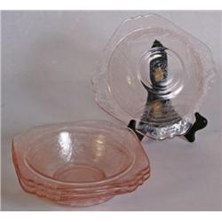 Pink Depression Bowls lot 4 a few small chips