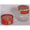 Image 1 : Lot of 2 Prince Albert Tabcco Containers, one glass, one tin