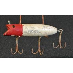 Fishing Lure Old Wooden w/Glass eyes