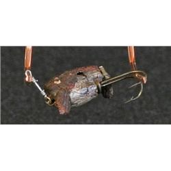 Fishing Lure Extremely Old Wooden & Leater