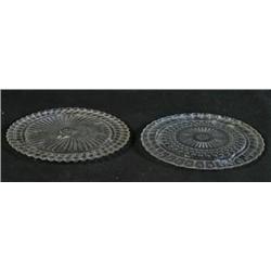 Lot 2 clear glass Cake plates