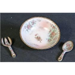 Gold Wash Serving Set Porc. 3pc