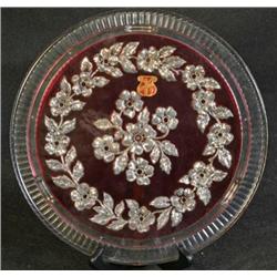 Maestro Cake Plate Silver Inlay and Flash Ruby