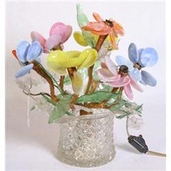 Glass Hat w/Glass Flower Lamp