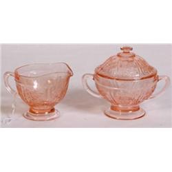 Sharon Depression Glass Cream & Sugar
