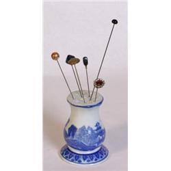 7 Old Hat Pins In Holder