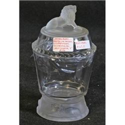 Pattern Glass w/Frosted Lion