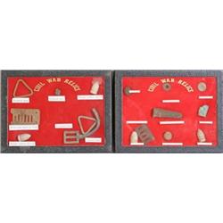 40) Framed Civil war Relics